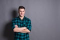 Young handsome man studio portrait, boy style Royalty Free Stock Photo