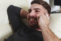 Young handsome man talking on the phone Royalty Free Stock Photo