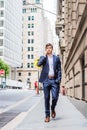 Young handsome man traveling in New York City Royalty Free Stock Photo