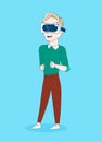 Young Handsome Man Wearing 3d Virtual Reality Glasses Modern Vr Technology Concept Royalty Free Stock Photo