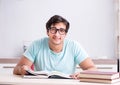 Young handsome student preparing for school exams Royalty Free Stock Photo