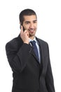 Young happy arab business man on the mobile phone