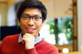 Young happy asian man with glasses Royalty Free Stock Photo