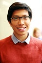 young happy asian man with glasses Royalty Free Stock Photo