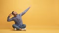 Young Happy Asian Man Listening To Music In Wireless Headphones And Dancing Royalty Free Stock Photo