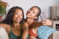 Young happy and beautiful Asian sisters or girlfriends couple sm