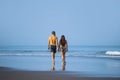 Young happy and beautiful couple enjoying Summer holidays travel or honeymoon trip together in tropical paradise beach having fun Royalty Free Stock Photo