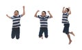 Young Happy Boy Jumping Over Background Royalty Free Stock Photo