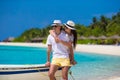 Young happy couple during beach vacation Royalty Free Stock Photo