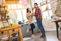 Young happy couple enjoy some great red wine. Cute couple Beautiful woman and man enjoying spending time together. Happy Saint Royalty Free Stock Photo