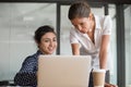 Millennial multiracial diverse employees working together at office Royalty Free Stock Photo