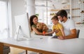 Young happy family having fun, being playful at home Royalty Free Stock Photo