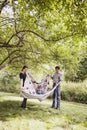 Young happy family playing Royalty Free Stock Photo