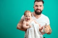 Young father is having fun with his little baby Royalty Free Stock Photo