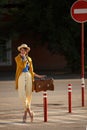 Young happy funny dressed woman Royalty Free Stock Photo