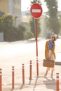 Young happy funny dressed woman Royalty Free Stock Photo