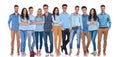 Young and happy group of people dressed casual Royalty Free Stock Photo