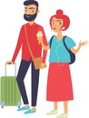 Young happy hipsters couple travelling