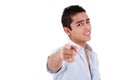 Young and happy latin man pointing Royalty Free Stock Photo
