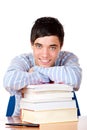 Young happy male student smiles happy Royalty Free Stock Photo