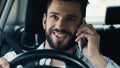 young and happy man driving car Royalty Free Stock Photo