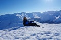 Young happy man at the top of Kopa Kondracka during winter, Zakopane, Tatry mountains, Poland Royalty Free Stock Photo