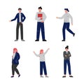 Young Happy Man and Woman University Student Standing Vector Set Royalty Free Stock Photo