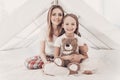 Young Happy Mother and Little Doughter Together Royalty Free Stock Photo
