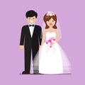 Young happy newlyweds bride and groom Royalty Free Stock Photo