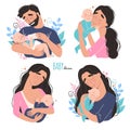 Young happy parents hug their newborn baby Royalty Free Stock Photo