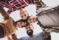 Young Happy People Have Fun Outdoors in Autumn. Royalty Free Stock Photo