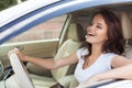 Young Happy Smiling Woman Driving Car Royalty Free Stock Photo