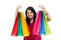 Young happy smiling woman with shopping bags Royalty Free Stock Photo