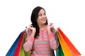 Young happy smiling woman with shopping bags Royalty Free Stock Photo