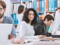 University students studying together Royalty Free Stock Photo