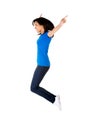 Young happy woman jumping in the air Royalty Free Stock Photo