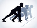 The man at the start. Vector drawing Royalty Free Stock Photo