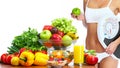 Young healthy woman with fruits. Royalty Free Stock Photo