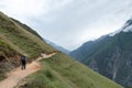 Young hiker man trekking with backpack in Peruvian Andes mountains, Peru, South America Royalty Free Stock Photo