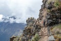 Young hiker man trekking with backpack in Peruvian Andes mountains, Peru, South America Royalty Free Stock Photo