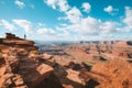 Hiker on a cliff in Dead Horse Point State Park, Utah, USA Royalty Free Stock Photo