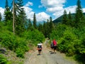 Young hikers trekking in Svaneti