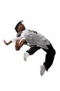 Young hip-hop dancer on white