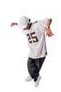 Young hip-hop dancer on white