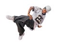 Young hip-hop dancer on white Royalty Free Stock Photo