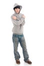 The young hip-hop man isolated on a white Royalty Free Stock Photo