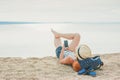 Young hipster girl texting in a smartphone Royalty Free Stock Photo