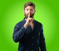 Young hipster man with beard and shirt Royalty Free Stock Photo