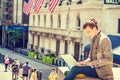 Young Hispanic American Male College Student traveling, studying Royalty Free Stock Photo