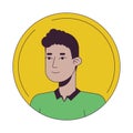 Young hispanic boy flat color cartoon avatar icon